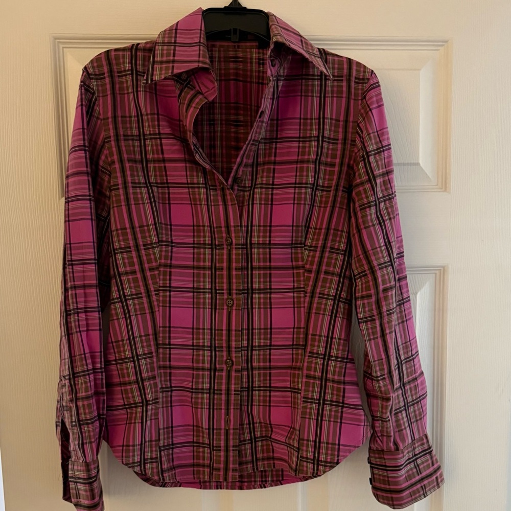 Etro Pink and Brown Plaid Shirt
